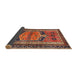 Sideview of Traditional Orange Brown Persian Rug, tr2868