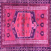 Square Machine Washable Persian Pink Traditional Rug, wshtr2868pnk