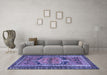 Machine Washable Persian Blue Traditional Rug in a Living Room, wshtr2868blu