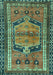 Machine Washable Persian Turquoise Traditional Area Rugs, wshtr2868turq