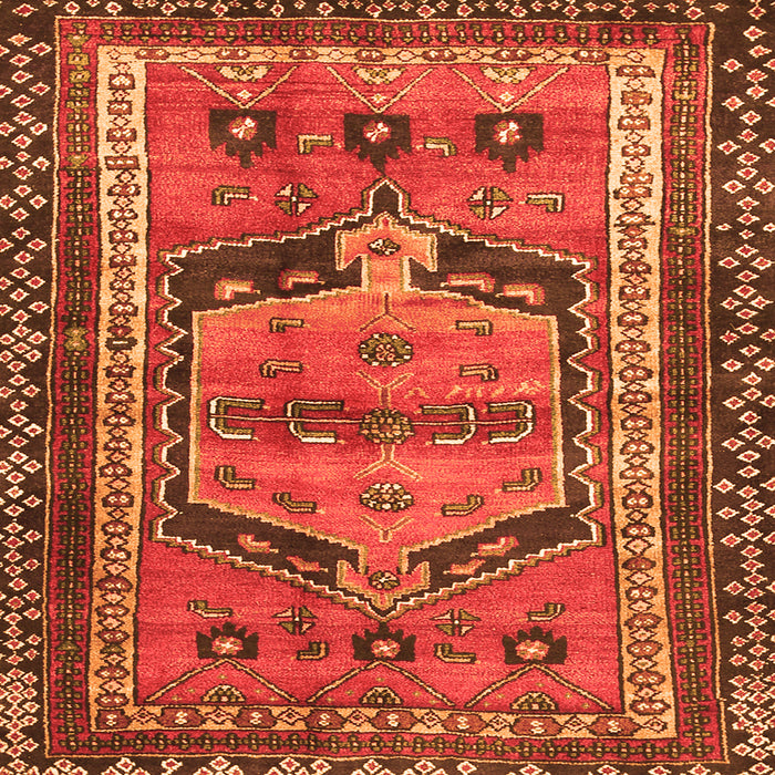 Serging Thickness of Persian Orange Traditional Rug, tr2868org