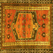 Square Machine Washable Persian Yellow Traditional Rug, wshtr2868yw