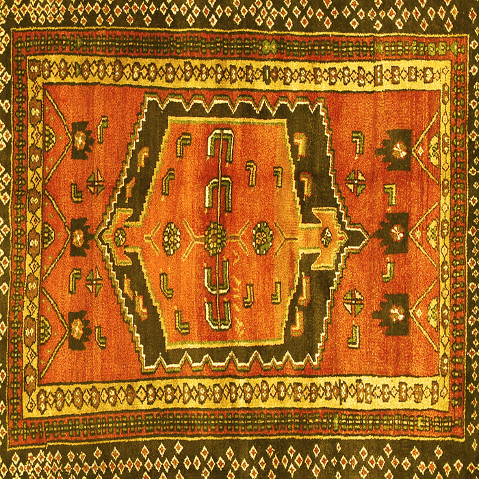 Square Persian Yellow Traditional Rug, tr2868yw
