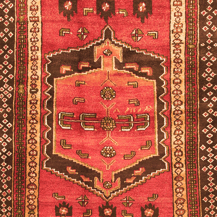 Serging Thickness of Machine Washable Persian Orange Traditional Area Rugs, wshtr2868org