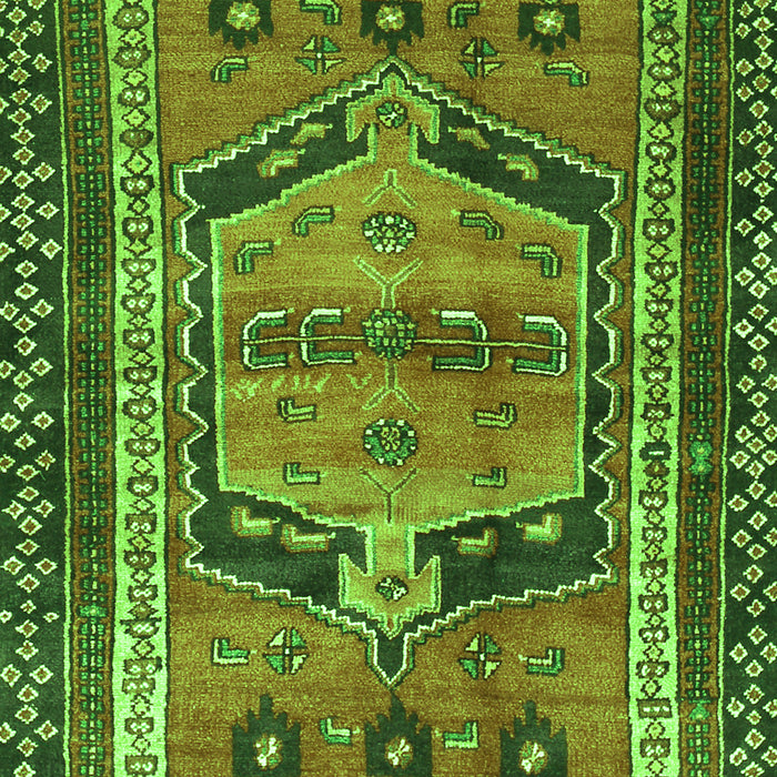 Serging Thickness of Machine Washable Persian Green Traditional Area Rugs, wshtr2868grn