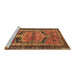 Sideview of Machine Washable Persian Brown Traditional Rug, wshtr2868brn