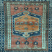 Square Machine Washable Persian Light Blue Traditional Rug, wshtr2868lblu