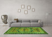 Machine Washable Persian Green Traditional Area Rugs in a Living Room,, wshtr2868grn