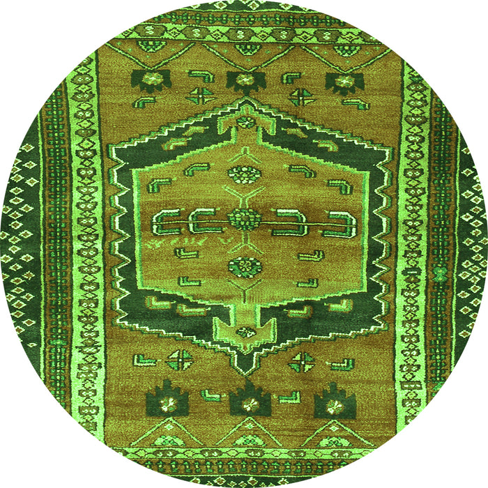 Square Persian Green Traditional Rug, tr2868grn