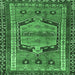 Square Persian Emerald Green Traditional Rug, tr2868emgrn