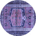 Round Persian Blue Traditional Rug, tr2868blu