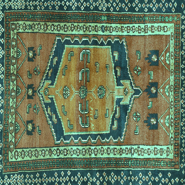 Square Persian Turquoise Traditional Rug, tr2868turq