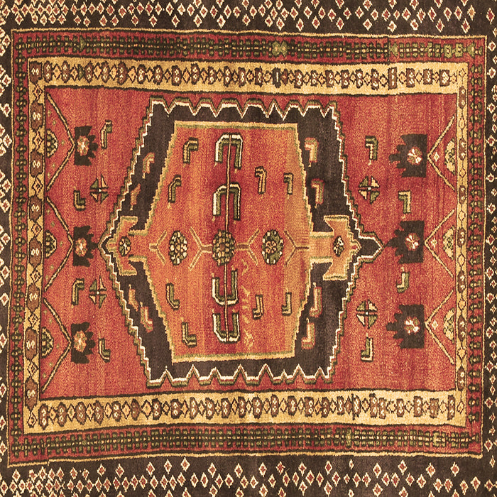 Square Persian Brown Traditional Rug, tr2868brn