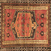 Square Persian Brown Traditional Rug, tr2868brn