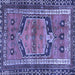 Square Machine Washable Persian Blue Traditional Rug, wshtr2868blu