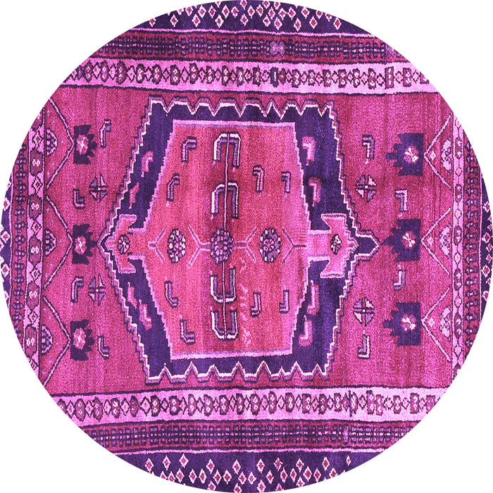 Round Persian Purple Traditional Rug, tr2868pur