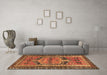 Machine Washable Persian Brown Traditional Rug in a Living Room,, wshtr2868brn