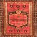 Round Machine Washable Persian Orange Traditional Area Rugs, wshtr2868org