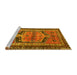 Sideview of Machine Washable Persian Yellow Traditional Rug, wshtr2868yw