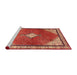 Sideview of Machine Washable Traditional Red Rug, wshtr2869