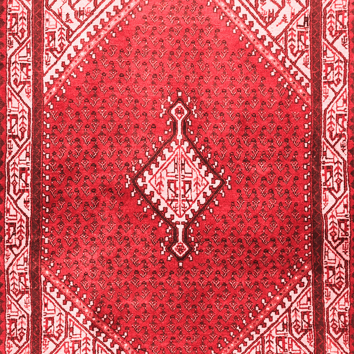 Machine Washable Medallion Red Traditional Rug, wshtr2869red