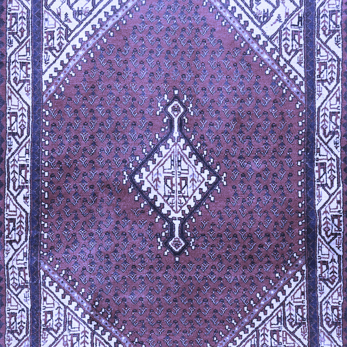 Machine Washable Medallion Blue Traditional Rug, wshtr2869blu