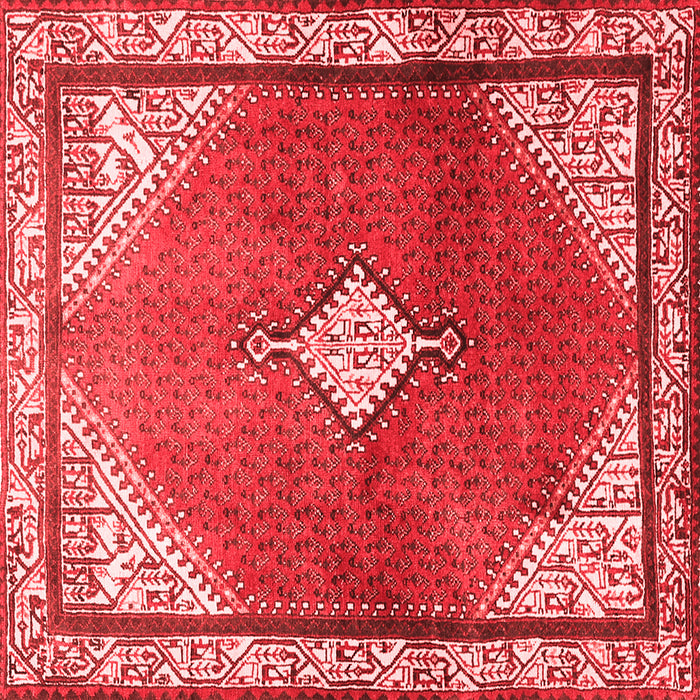Machine Washable Medallion Red Traditional Rug, wshtr2869red