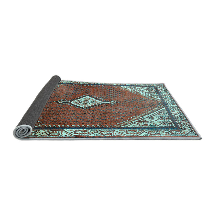 Sideview of Medallion Light Blue Traditional Rug, tr2869lblu