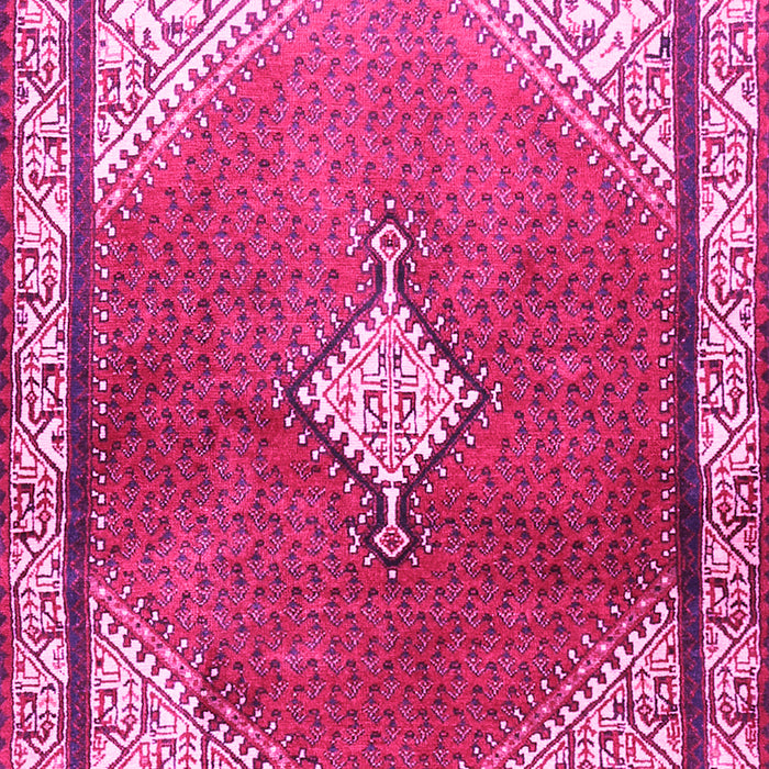 Machine Washable Medallion Pink Traditional Rug, wshtr2869pnk