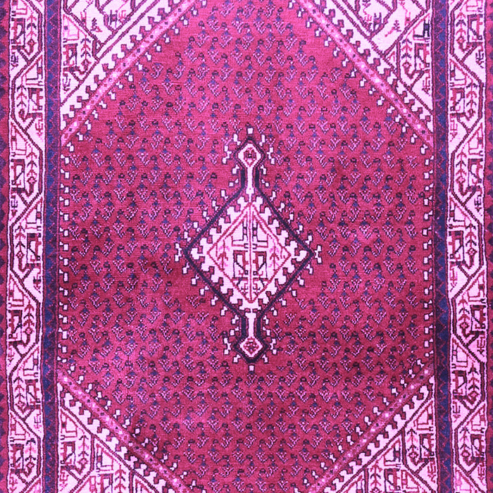 Machine Washable Medallion Purple Traditional Area Rugs, wshtr2869pur