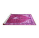 Sideview of Machine Washable Medallion Purple Traditional Area Rugs, wshtr2869pur