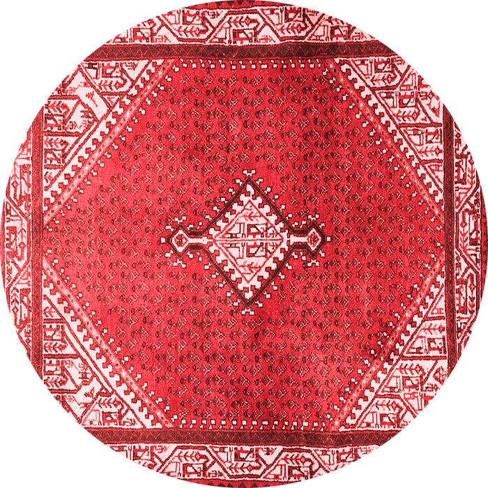 Machine Washable Medallion Red Traditional Rug, wshtr2869red