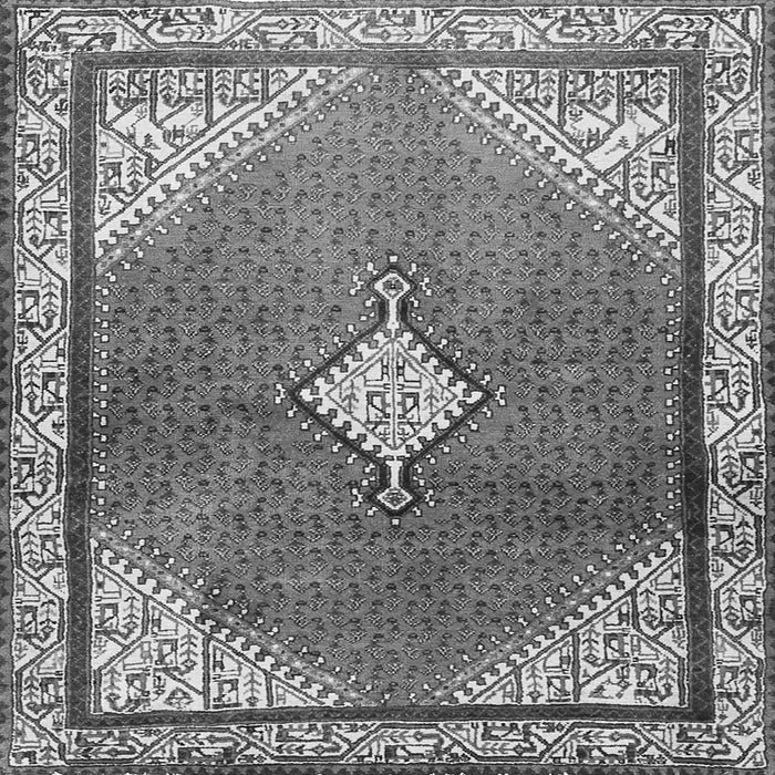 Round Machine Washable Medallion Gray Traditional Rug, wshtr2869gry