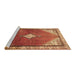 Sideview of Machine Washable Medallion Brown Traditional Rug, wshtr2869brn