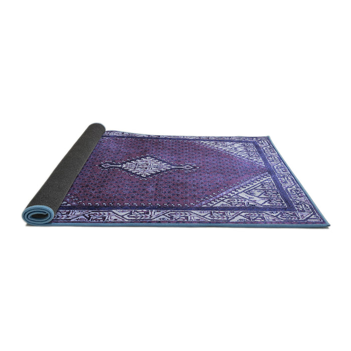 Sideview of Medallion Blue Traditional Rug, tr2869blu
