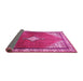 Sideview of Medallion Pink Traditional Rug, tr2869pnk