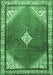 Machine Washable Medallion Emerald Green Traditional Area Rugs, wshtr2869emgrn