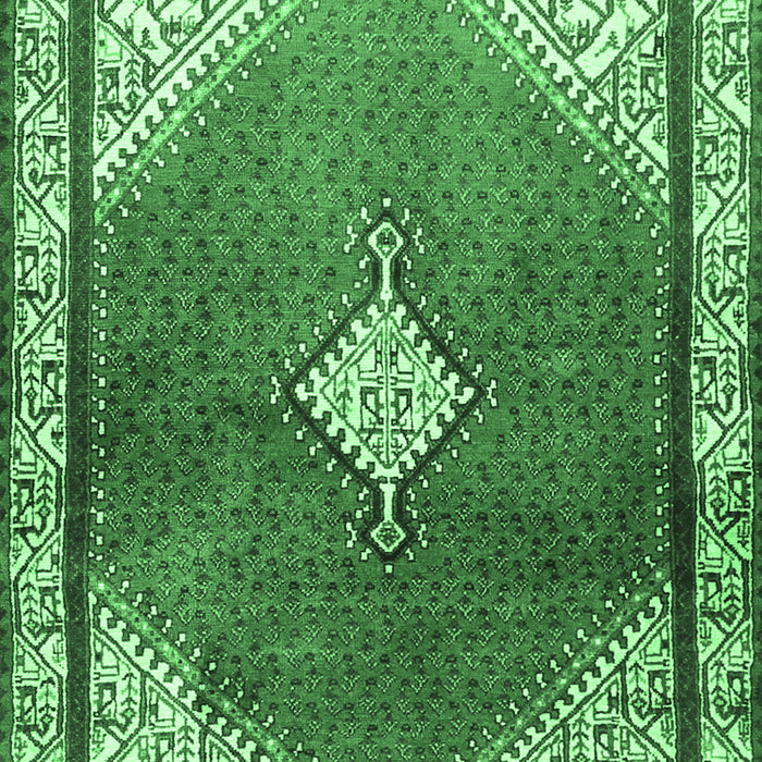 Machine Washable Medallion Emerald Green Traditional Area Rugs, wshtr2869emgrn