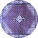 Round Medallion Blue Traditional Rug, tr2869blu