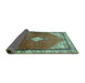 Sideview of Medallion Turquoise Traditional Rug, tr2869turq