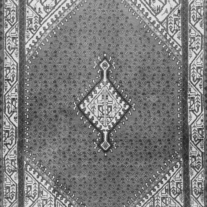 Serging Thickness of Machine Washable Medallion Gray Traditional Rug, wshtr2869gry
