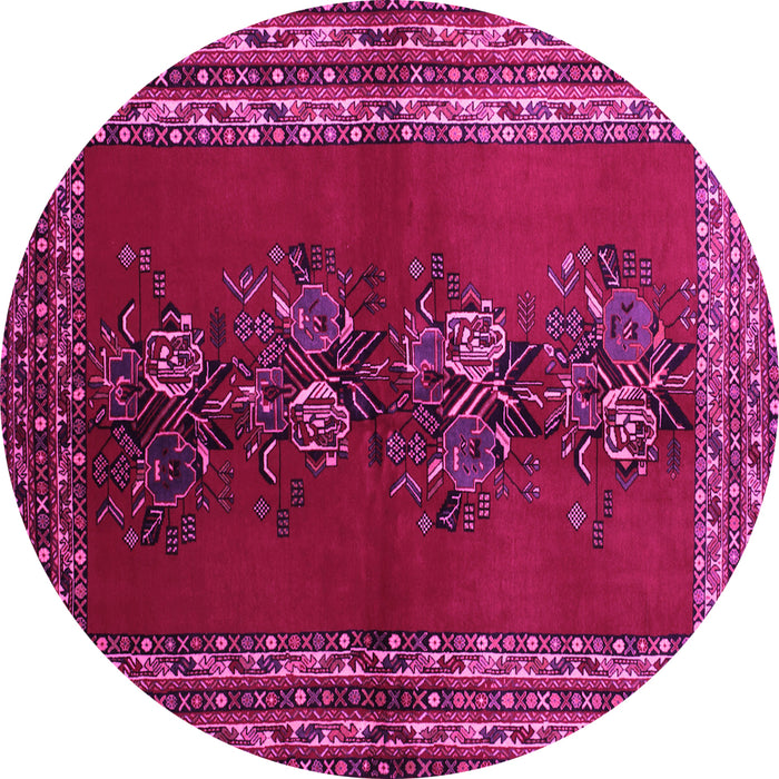 Round Persian Pink Traditional Rug, tr286pnk