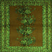 Round Machine Washable Persian Green Traditional Area Rugs, wshtr286grn