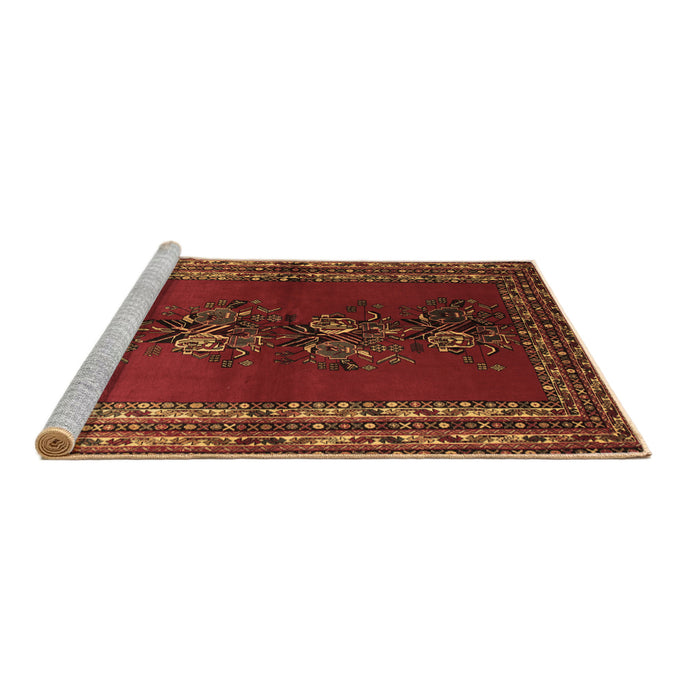 Sideview of Machine Washable Persian Brown Traditional Rug, wshtr286brn