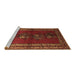 Sideview of Machine Washable Persian Brown Traditional Rug, wshtr286brn