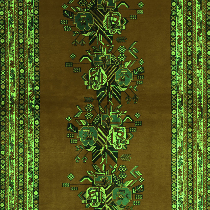 Serging Thickness of Machine Washable Persian Green Traditional Area Rugs, wshtr286grn