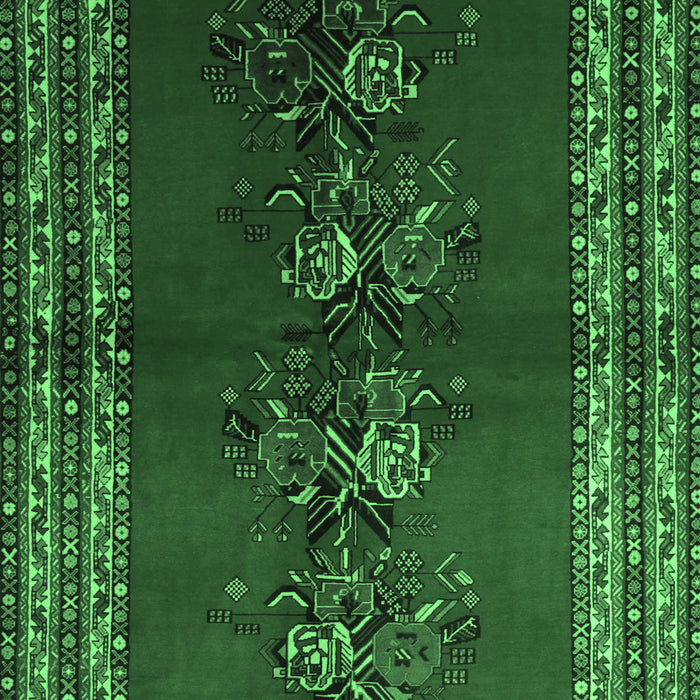 Machine Washable Persian Emerald Green Traditional Area Rugs, wshtr286emgrn