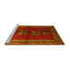 Sideview of Machine Washable Persian Yellow Traditional Rug, wshtr286yw