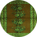 Square Persian Green Traditional Rug, tr286grn