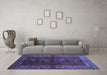 Machine Washable Persian Blue Traditional Rug in a Living Room, wshtr286blu